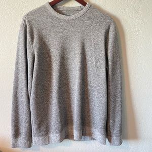 Grey textured crew neck sweatshirt